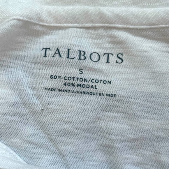 NWT Talbots Small 3 Quarter Sleeve striped blouse with floral embroidery - Picture 3 of 11